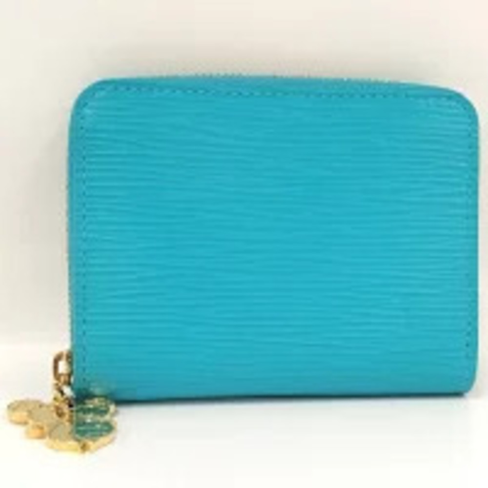 LOUIS VUITTON Zippy Wallet Coin LV TM Takashi Murakami Epi Leather Cabila Blue